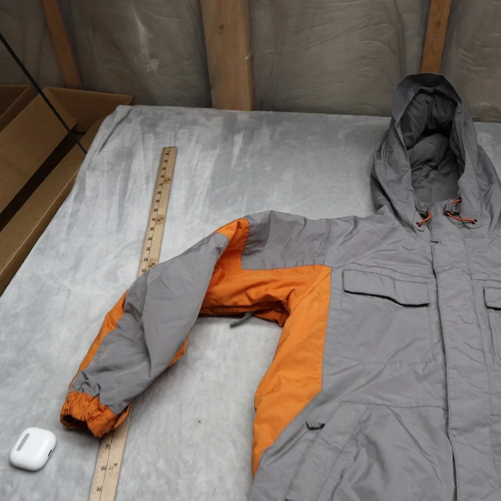 Burton Jacket Boys Large Grey DryRide Insulated Hooded‎ Full Zip Ski Wind Rain